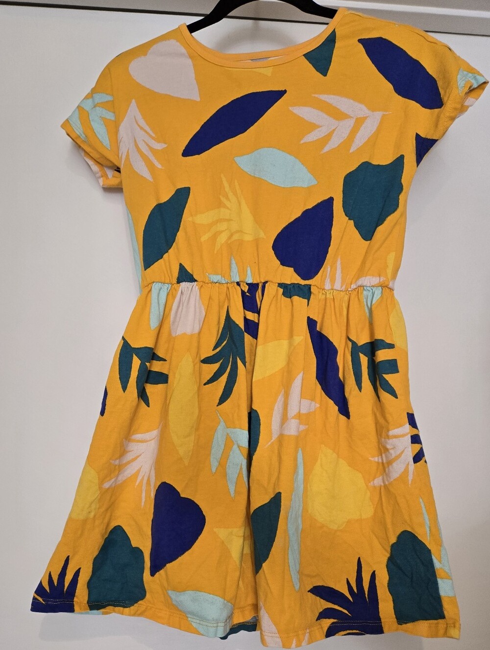 Tea Collection Girls' Yellow Tropical Print Dress